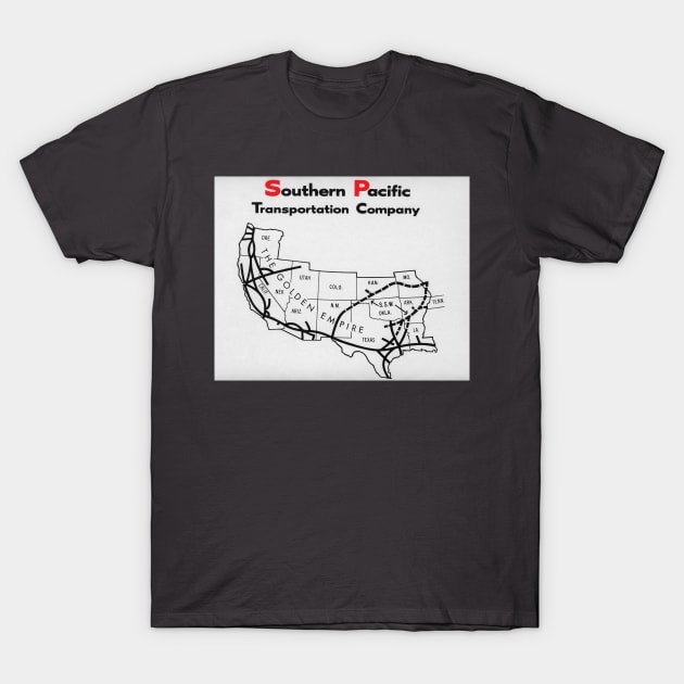 1981 Southern Pacific Route Map T-Shirt by Bonita Vista Photography